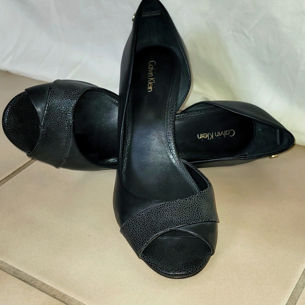 Black Open Toed Stilettos
